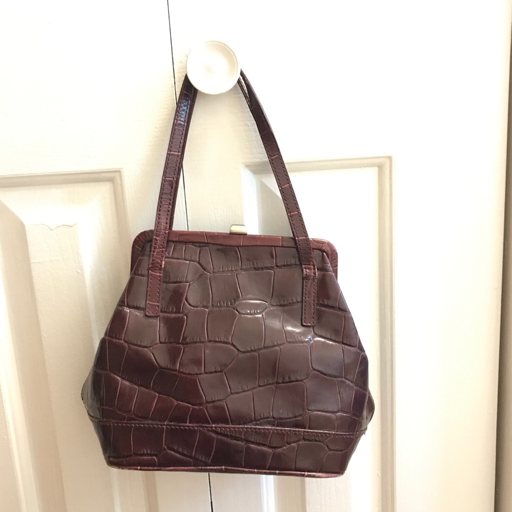 Burgundy croc purse