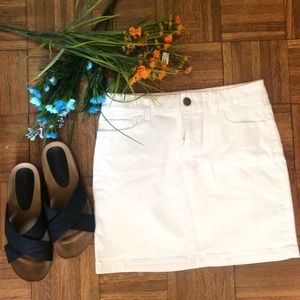 J.Crew White Denim Mini Skirt