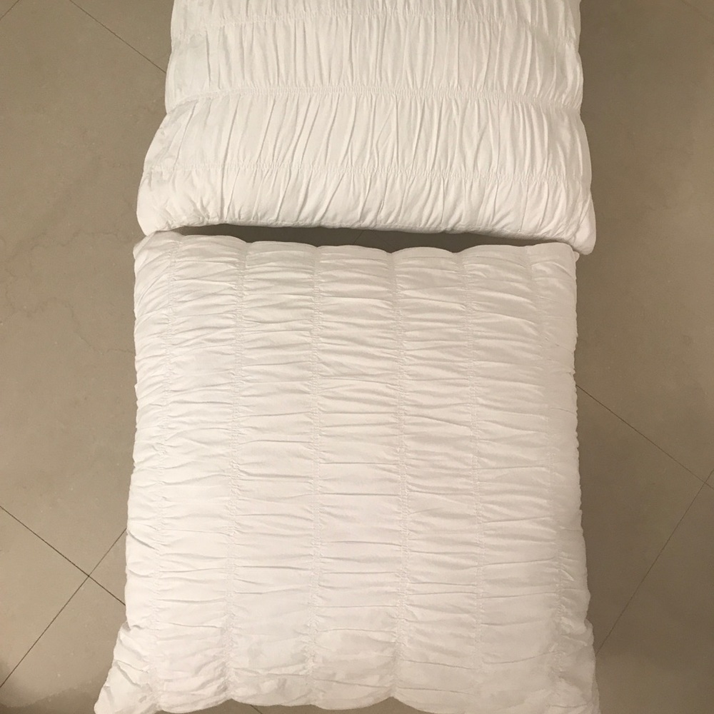 Two Large White Throw Pillows