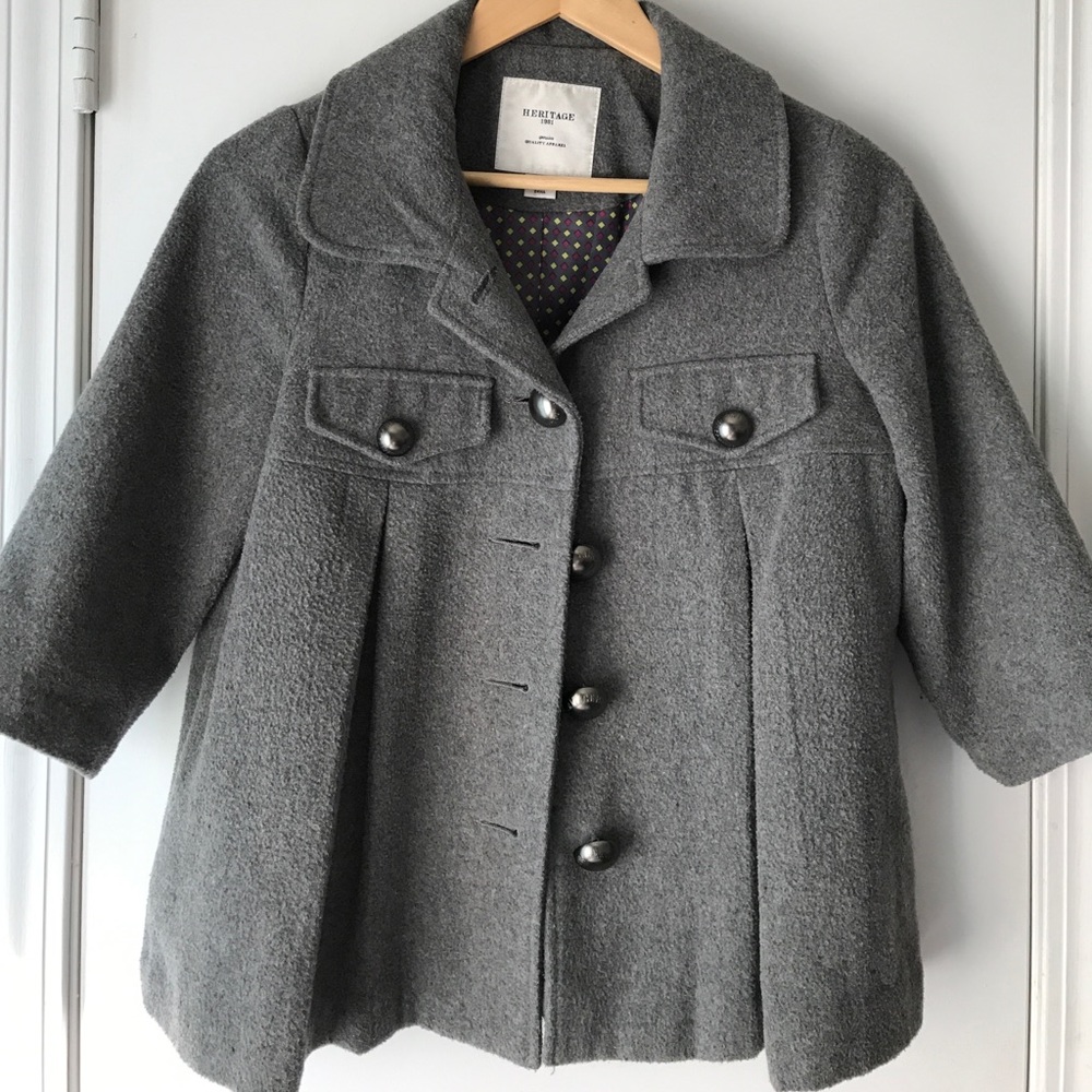 GRAY WOOL BLEND OVERCOAT