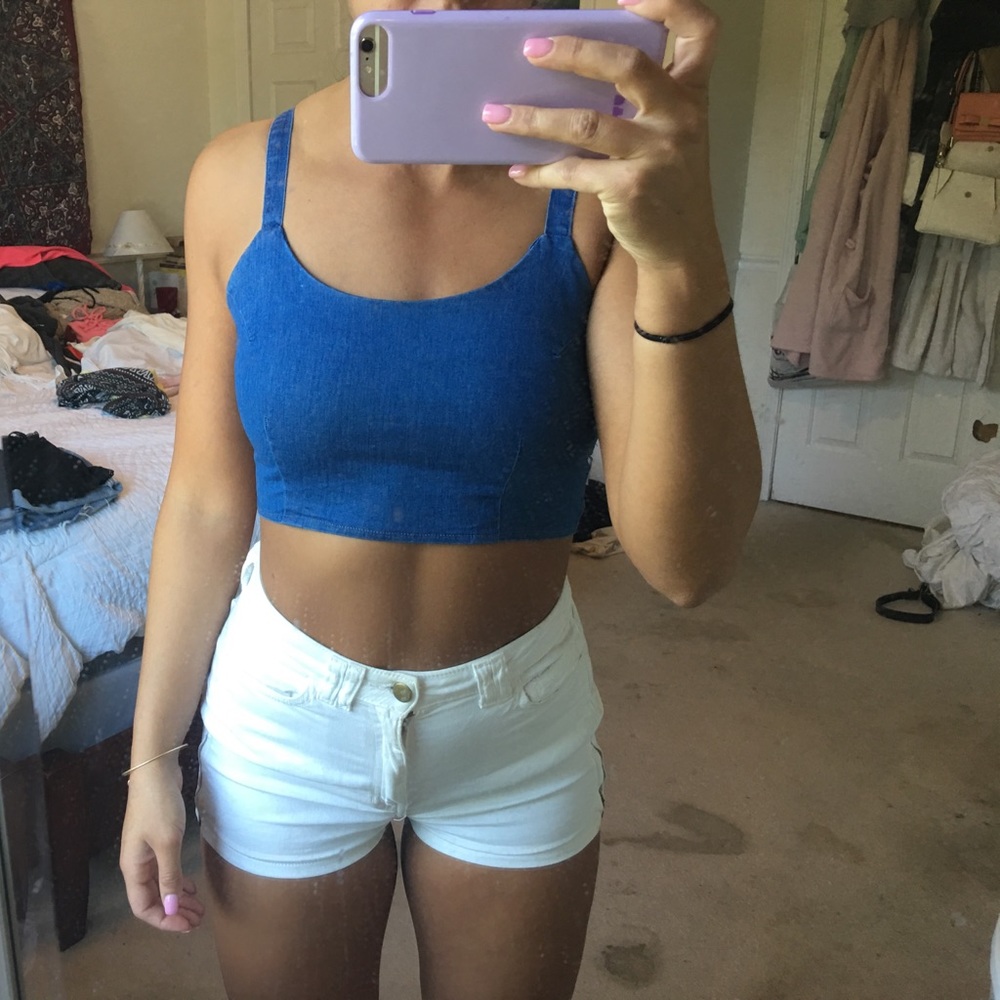 Denim Crop Tank Top