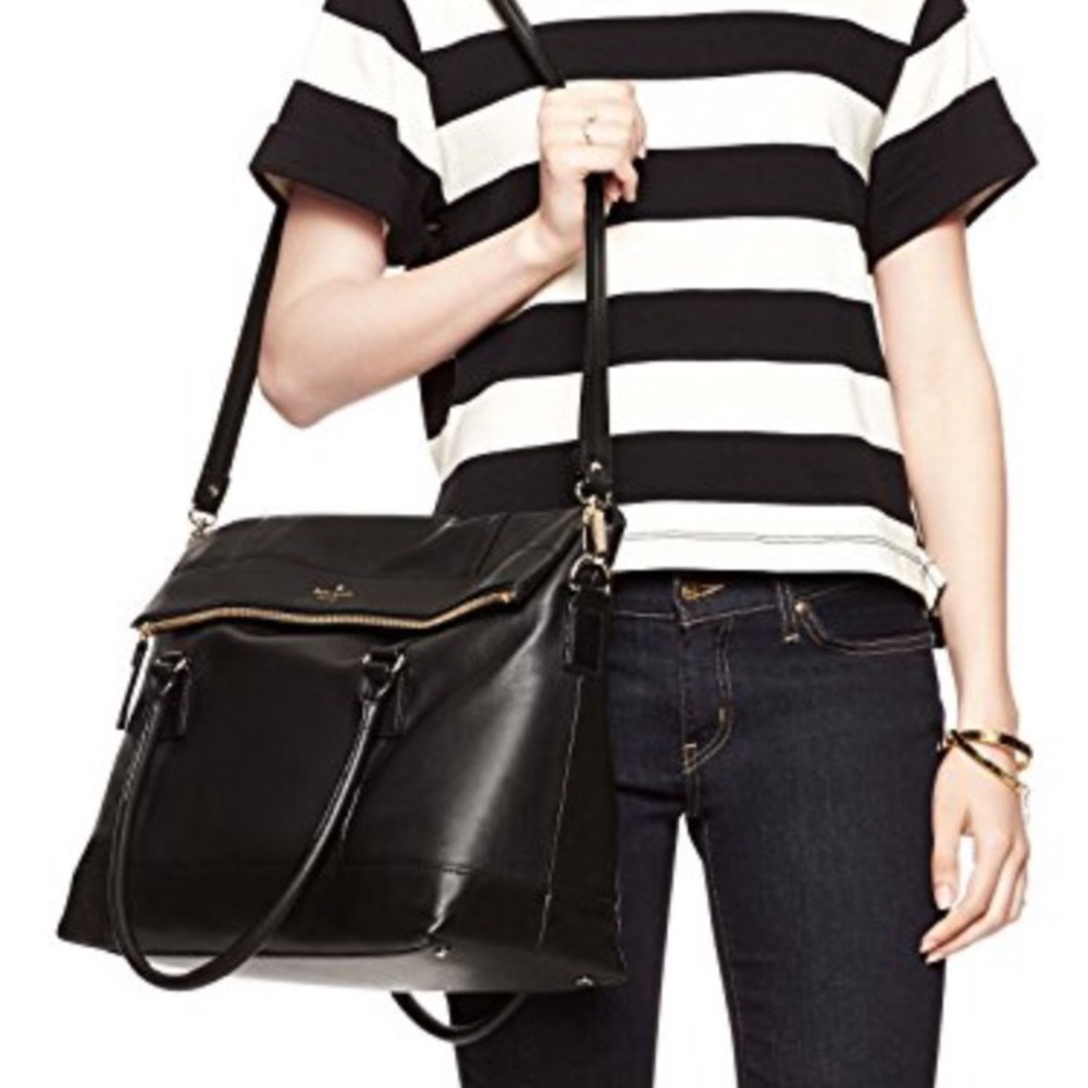 Black leather Kate Spade travel carmen bag