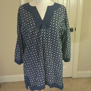 Navy and white tunic