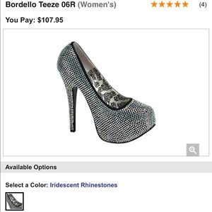 Bordello size 7 teaser rhinestone pumps worn once