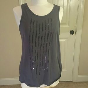 Grey tank top with sequins
