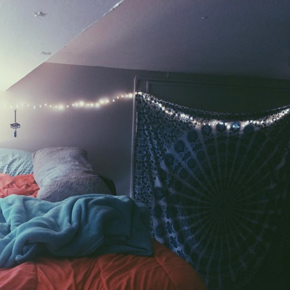 Blue mandala circle tapestry