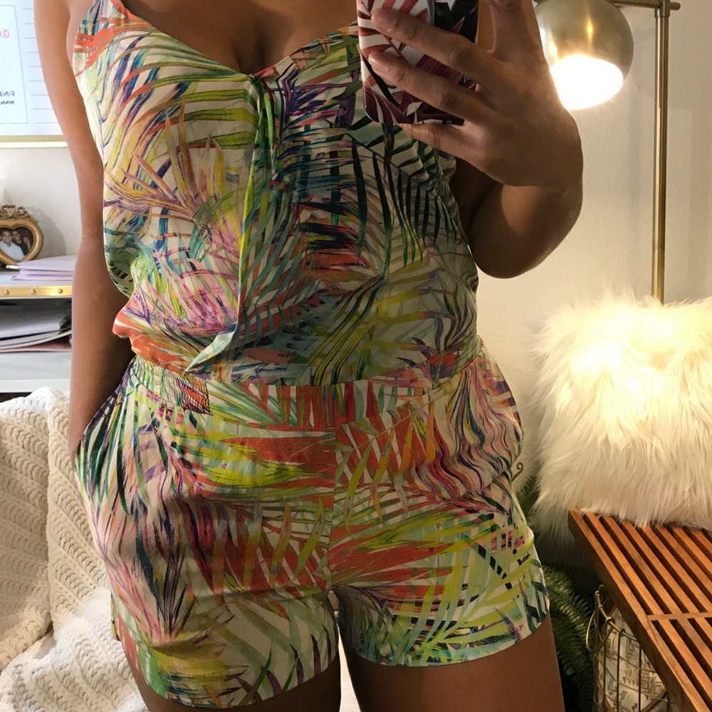 🖤 Parker Tropical Sunset Palms Romper