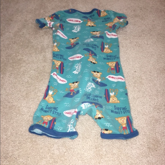 3T one piece monkey pajamas - Picture 2 of 3
