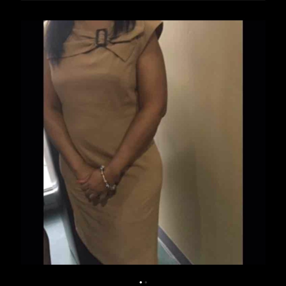 Really sophisticated dark tan dress