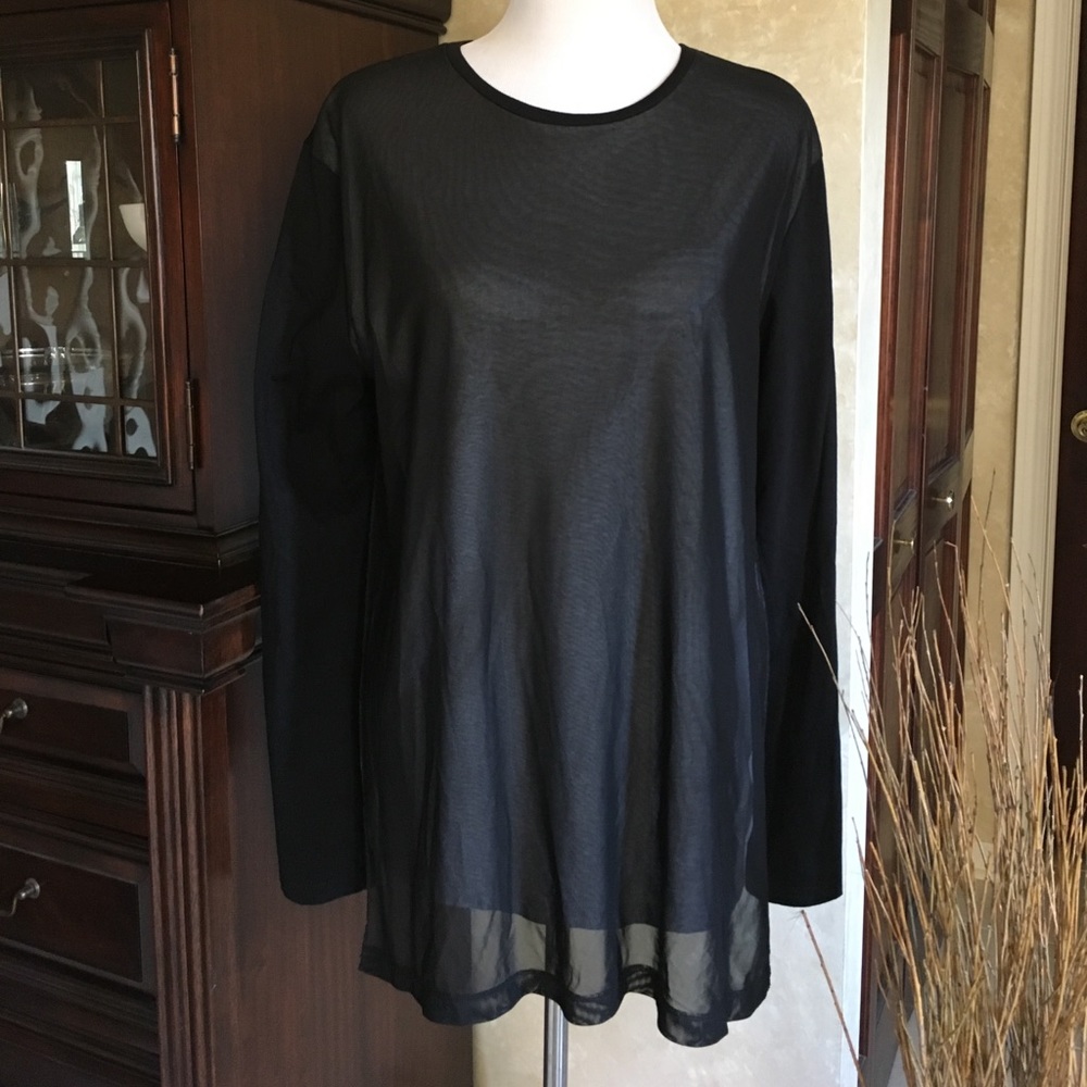 asos 100% cotton tunic with black sheer overlay