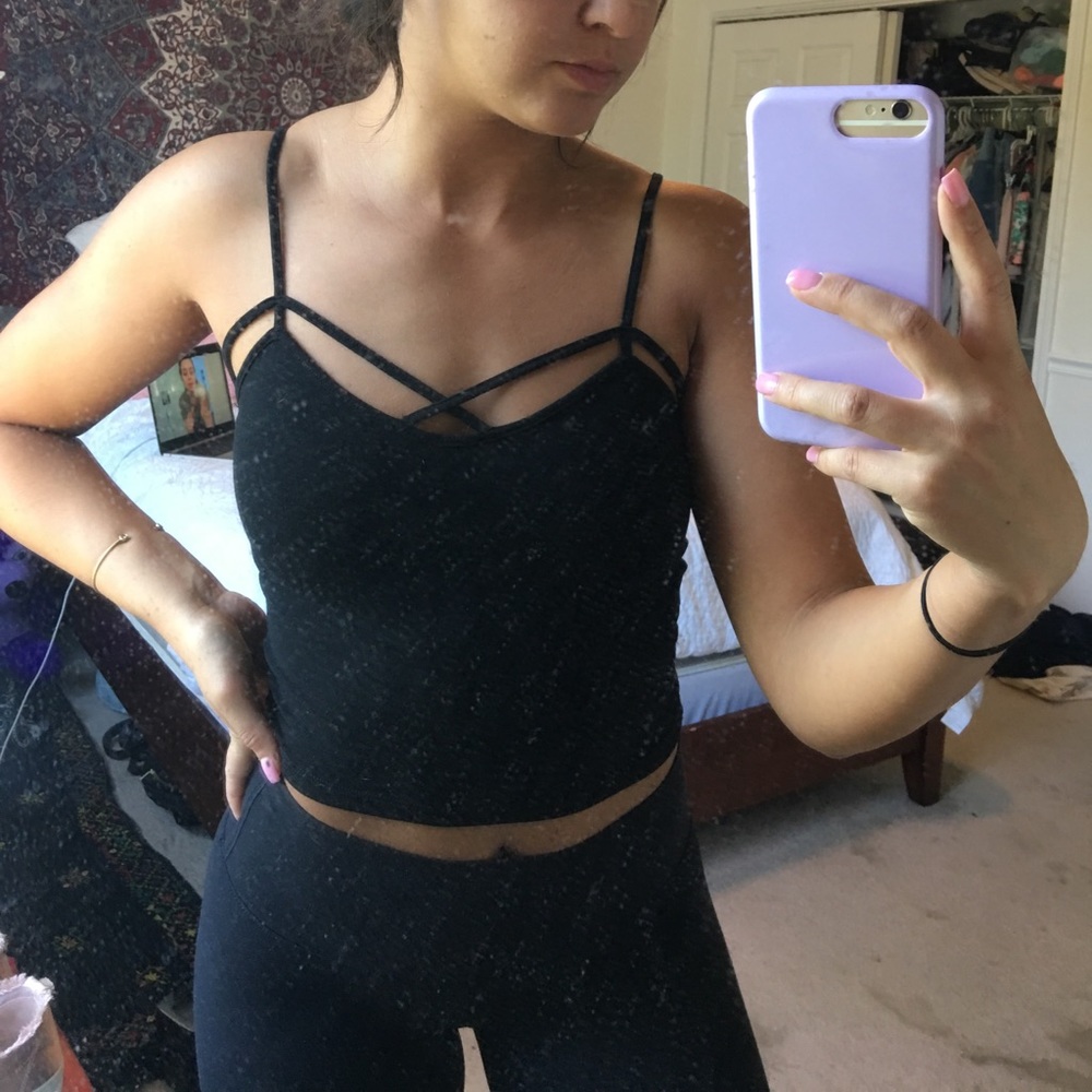 strappy crop tank top