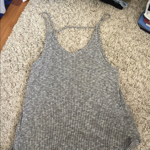 Grey tank from Express with open back - Picture 1 of 2