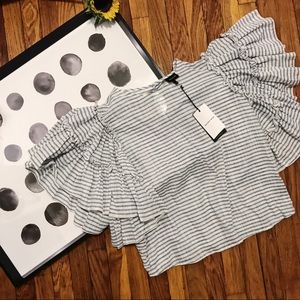 Trendy Ruffle Sleeve Top NWT!