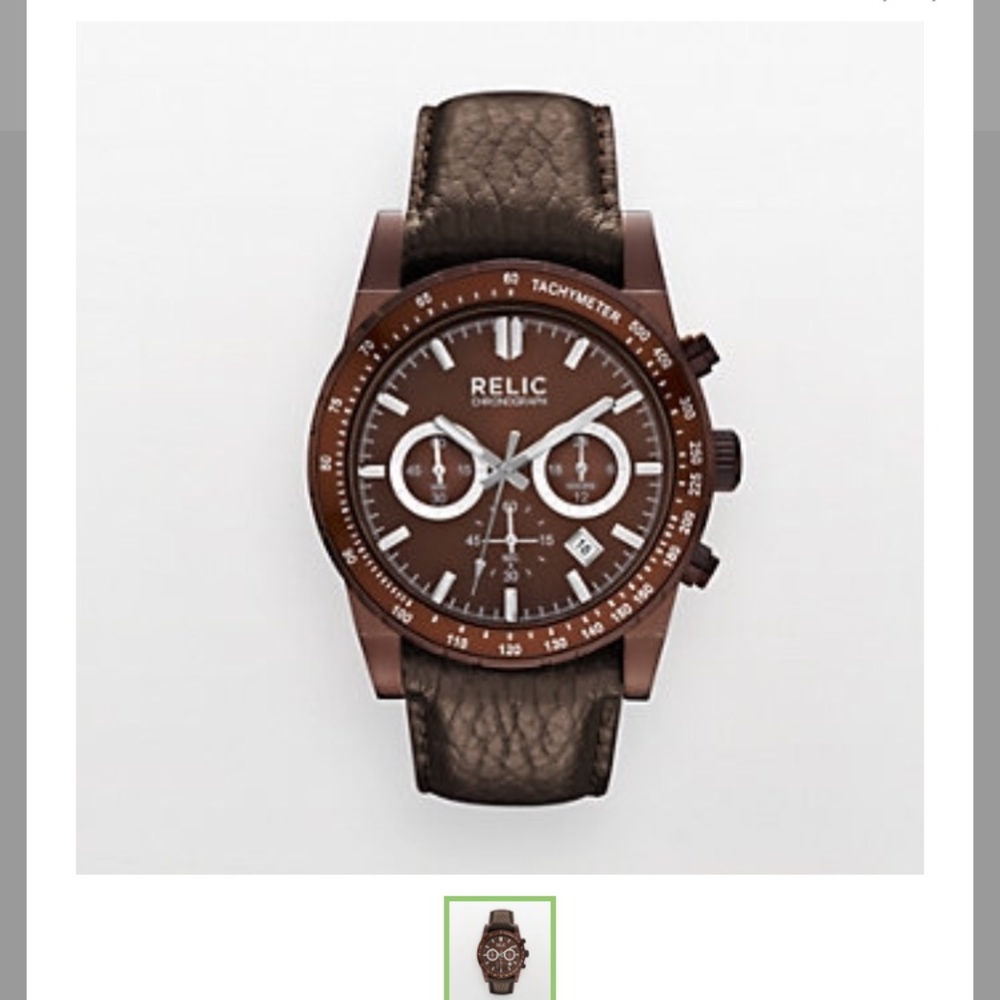 Men's Relic Brady Leather Watch.