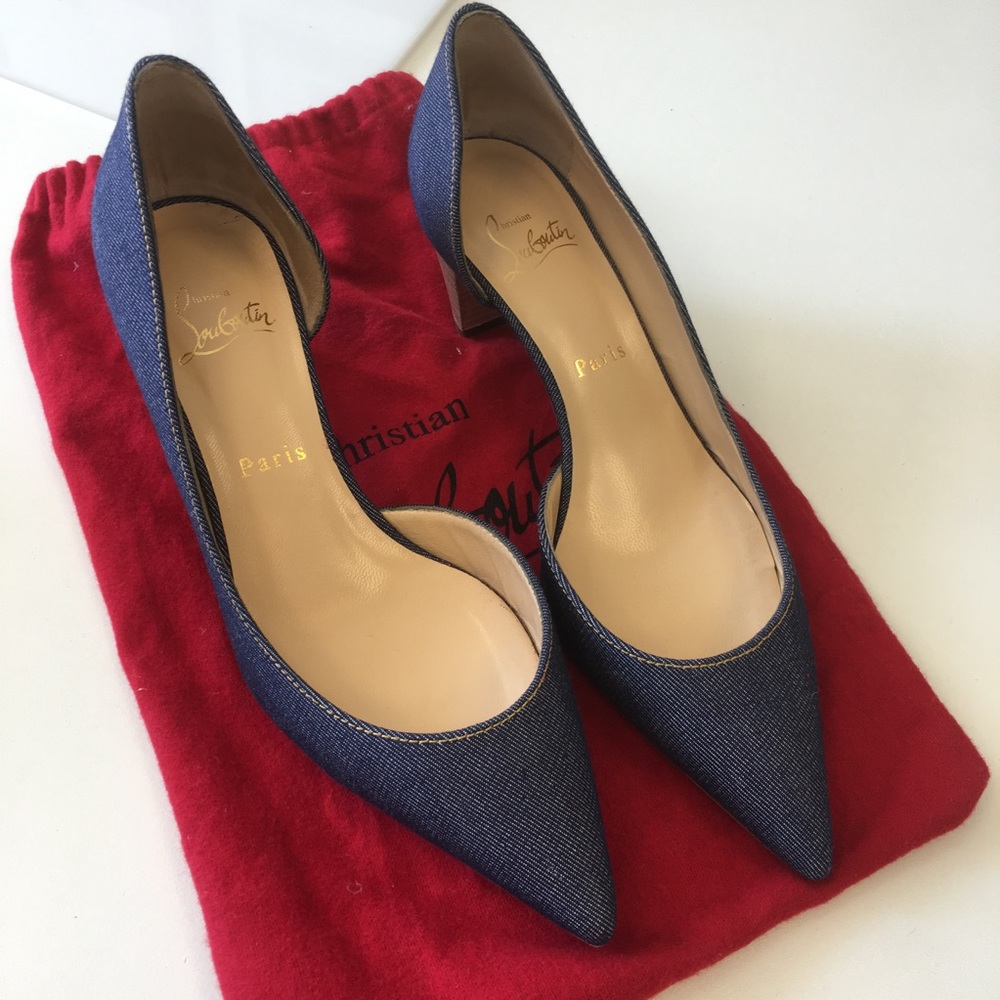 Christian Louboutin Karera 45 Denim d'Orsay pumps