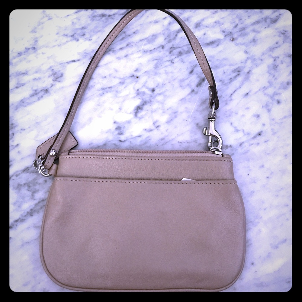 Beige Coach wristlet