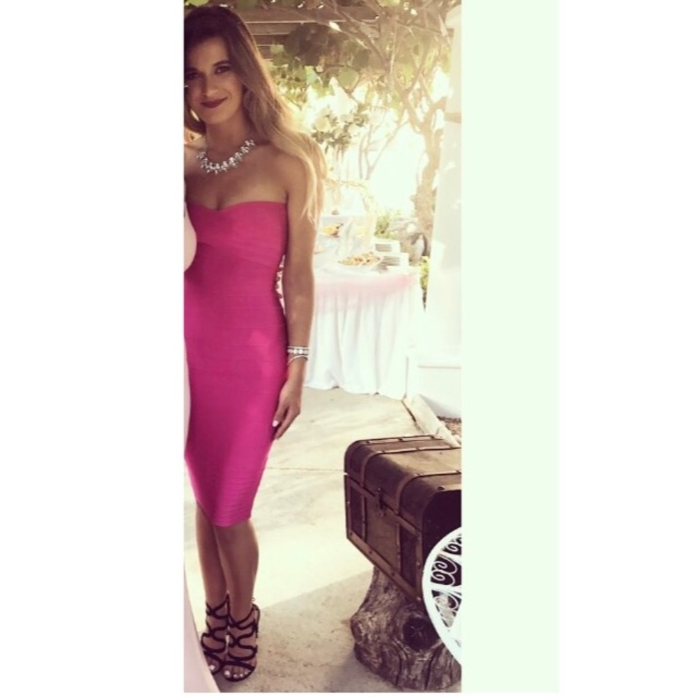 Fuschia pink bandage dress