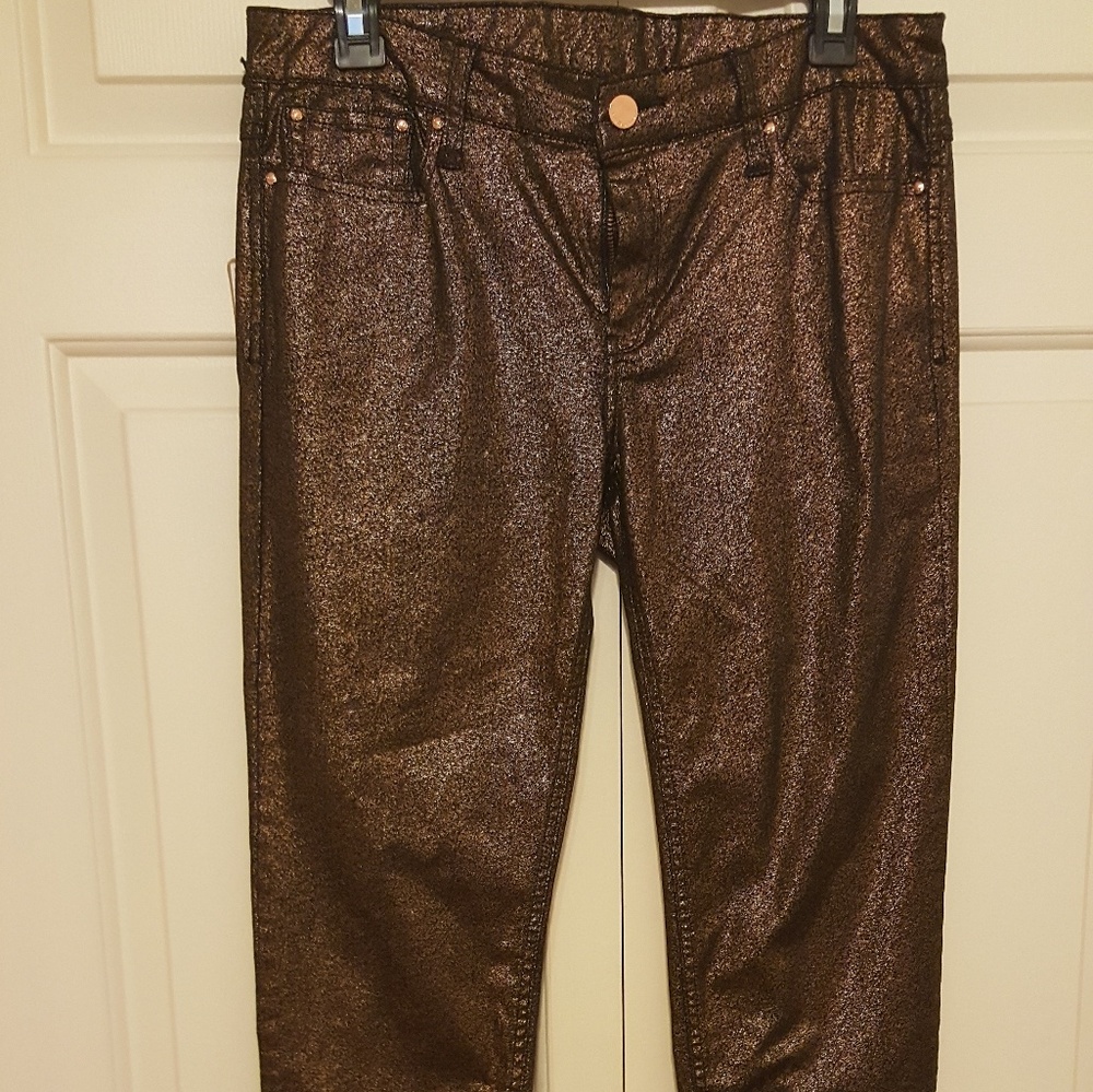 Skinny Metallic Bronze Skinny Jeans, by MNG NWT