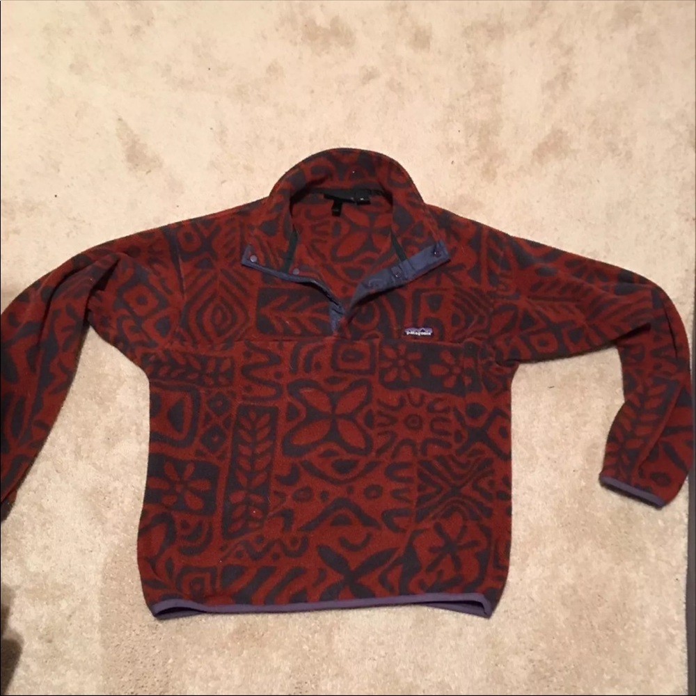Orange and Navy Patagonia Pullover