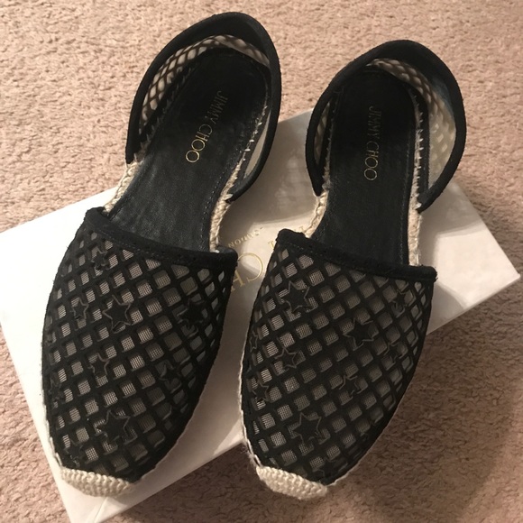 Jimmy Choo // Black Leather Logo Lichi Espadrille Flat – VSP  Jimmy Choo espadrilles
