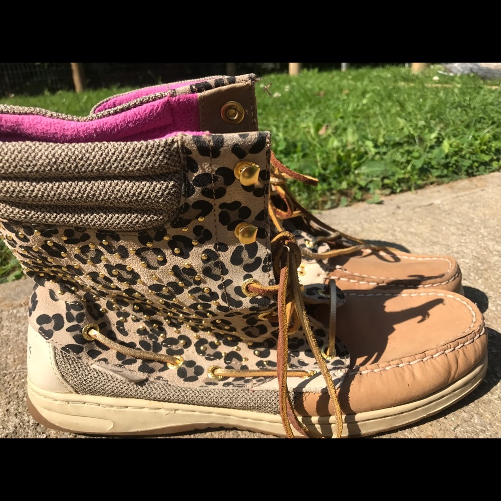 🔥PRICE REDUCED🔥Cheeta print sperry boots