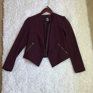 Burgundy Cropped Blazer