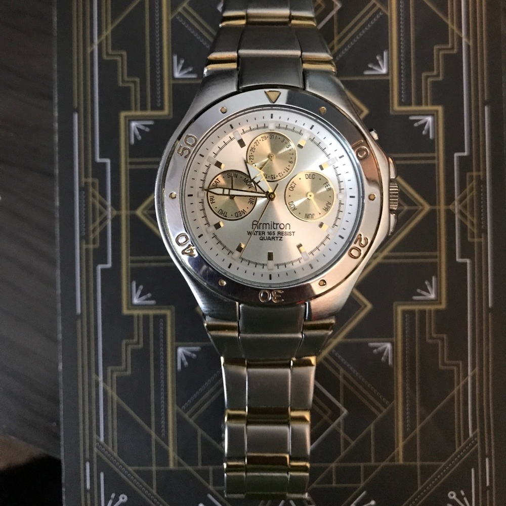Armitron silver and gold chrono watch