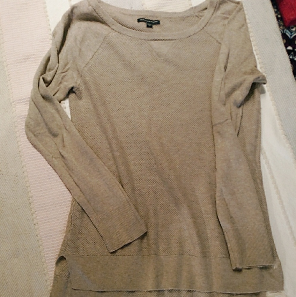 American Eagle beige tunic sweater