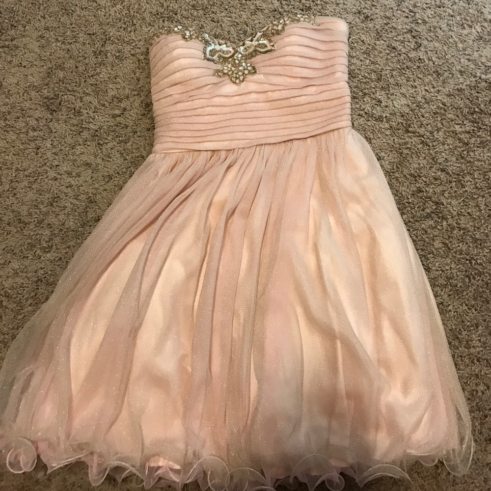 Pink strapless dress
