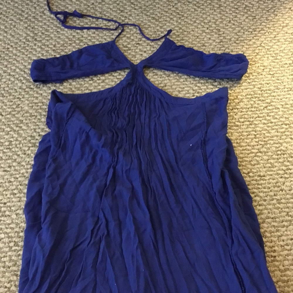 Blue maxi cutout dress