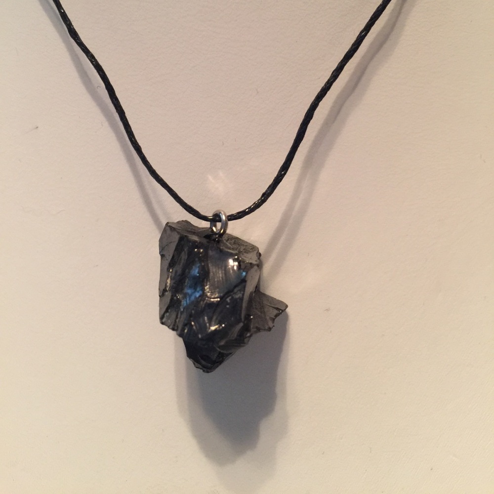 Shungite - Raw Cut Pendant - shapes may vary