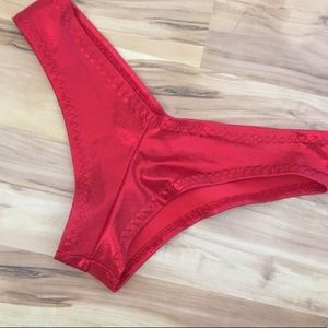 Metallic Red Rave Bottoms