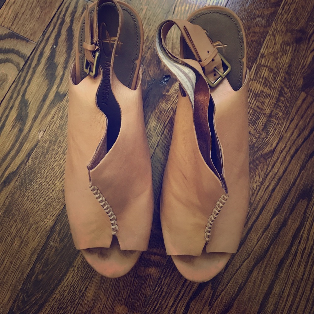 Camel open toe heels