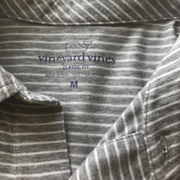 Vineyard Vines Classic Fit gray striped polo - Picture 3 of 4