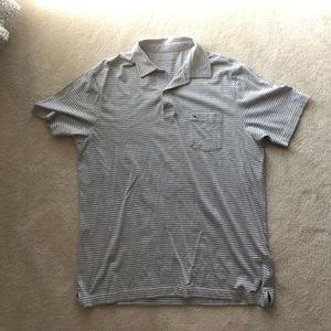 Vineyard Vines Classic Fit gray striped polo