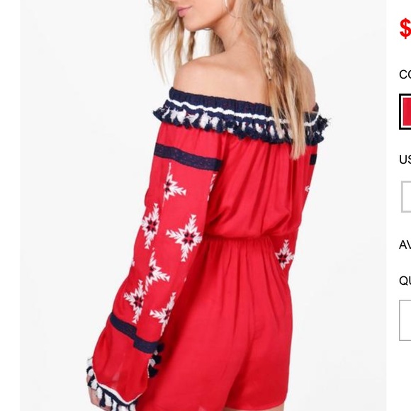 Boutique Tassell Embroidered Playsuit - Picture 2 of 2