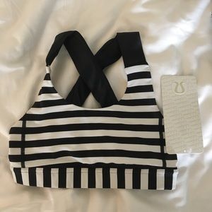 Black and white stripe Lululemon bra RARE