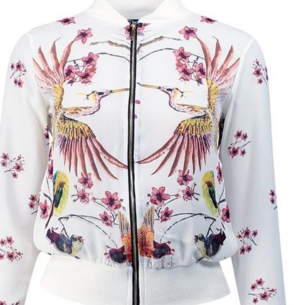 Julia Oriental Print Bomber - Picture 1 of 2