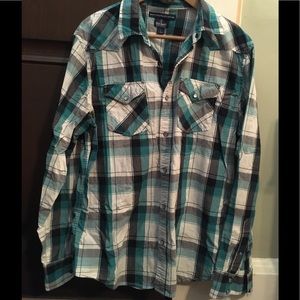 Old Navy Men's Plaid Button Down Shirt