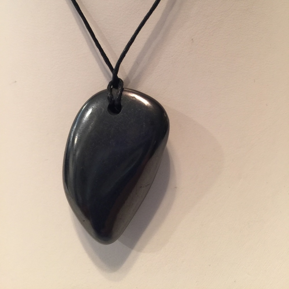 Shungite Necklace Tumbled Stone - shapes may vary