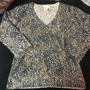 Fuzzy Cheetah Print Sweater