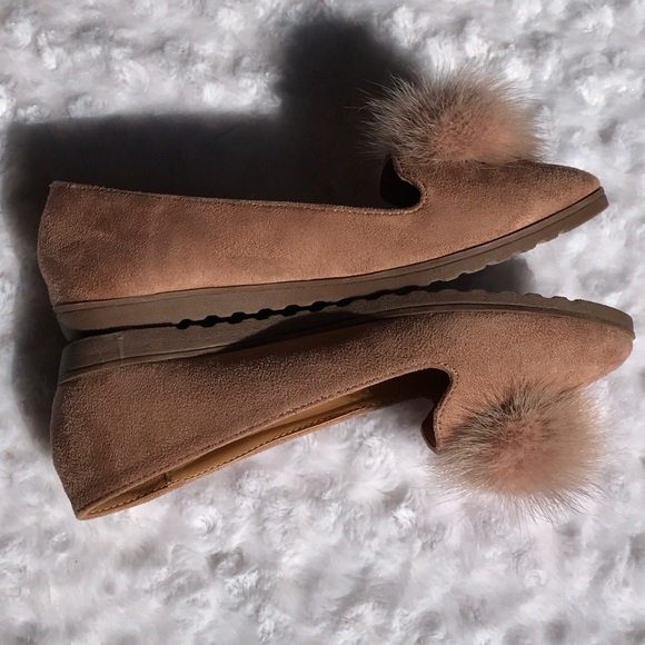 •new• 🍂FALL BLUSH POM POM ACCENT FLATS - Picture 6 of 6
