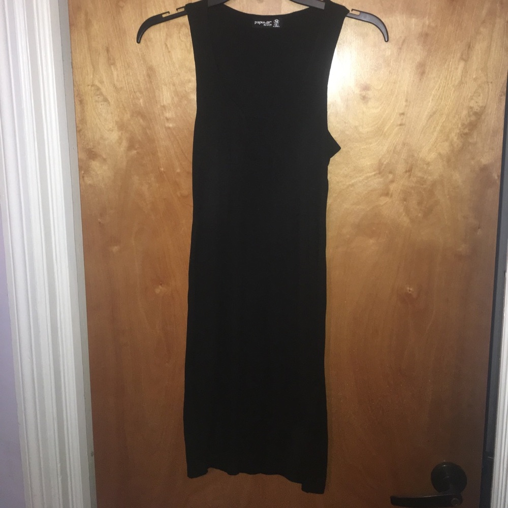 Black bodycon dress with front detail
