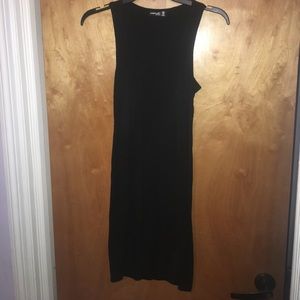 Black bodycon dress with front detail