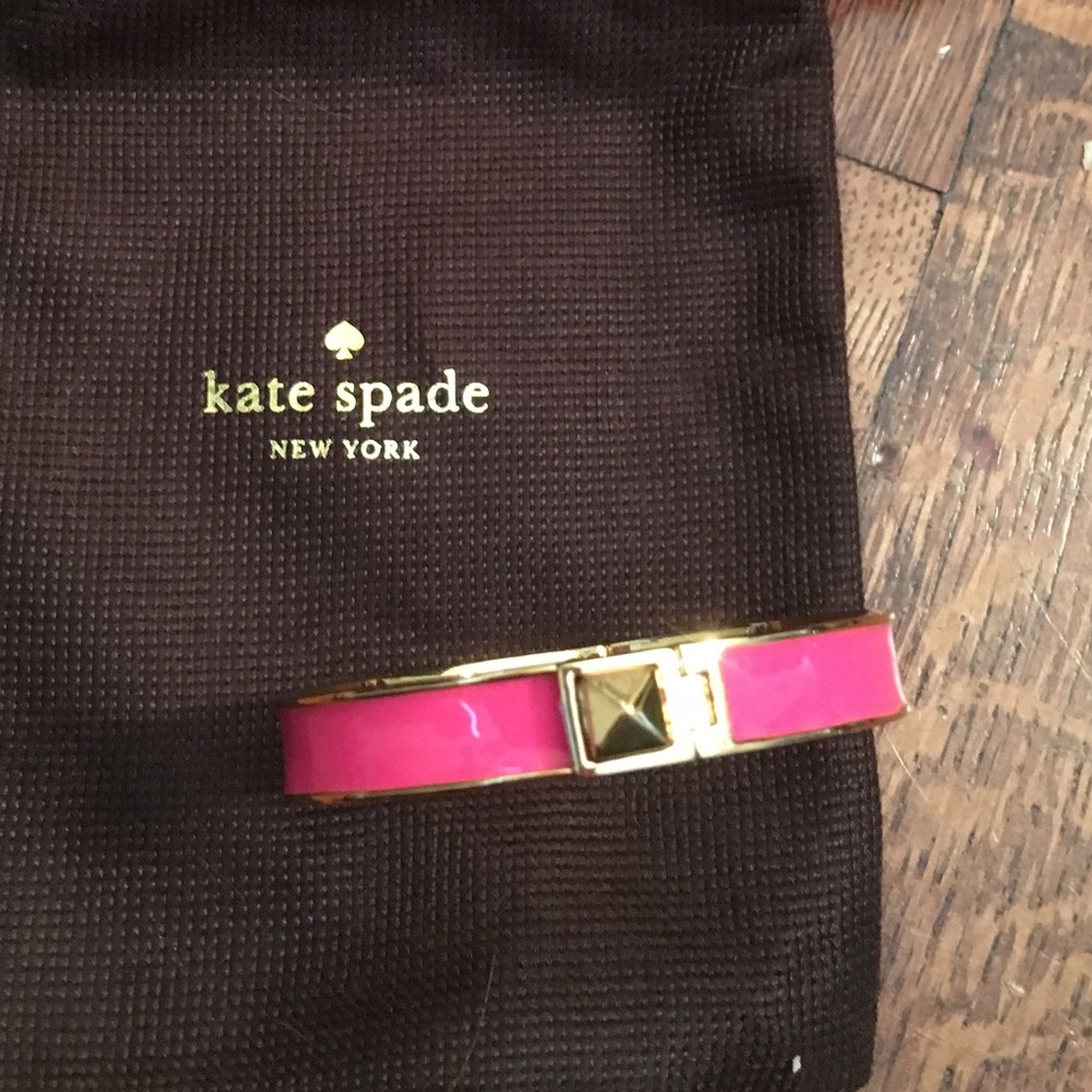 Kate Spade Hinged Bangle - hot bright pink