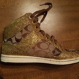 Gold Coach Hightops with glitter