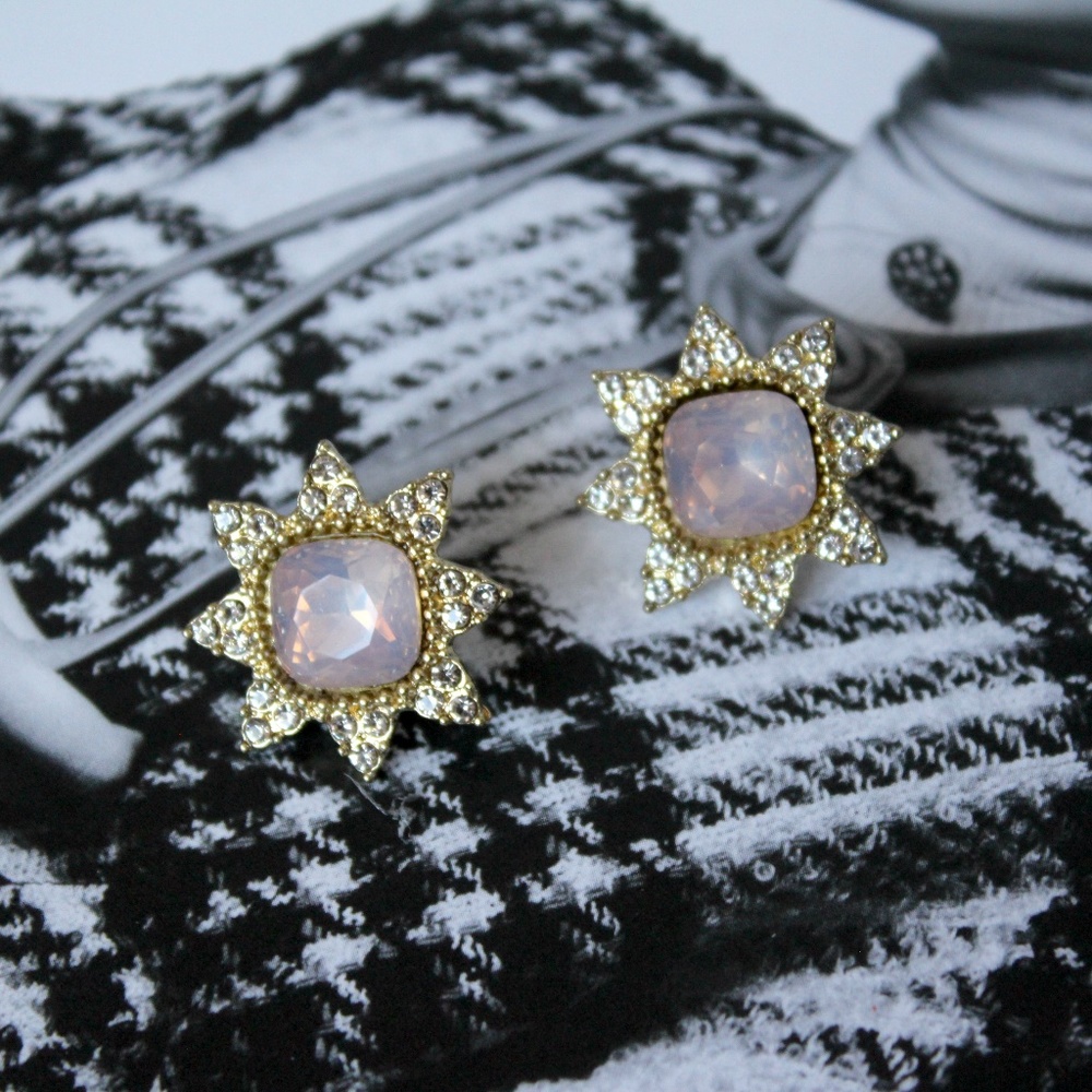 "Starburst" Statement Earrings | Light Pink