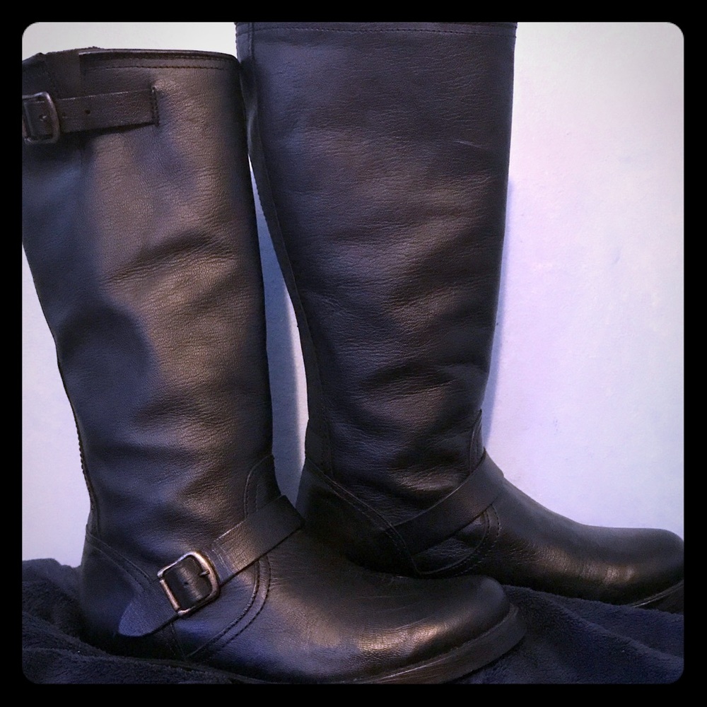 Steve Madden Black Leather Riding Boots