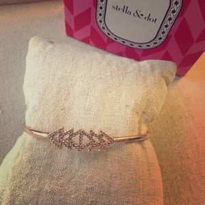 Stella & Dot Pave Triangle Cuff Rose Gold