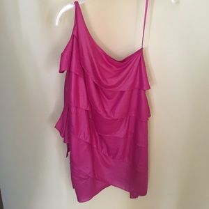 Magenta one shoulder BCBG dress
